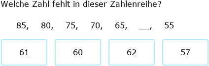 IXL – Arithmetische Reihen vervollständigen (Matheübung 5. Klasse)